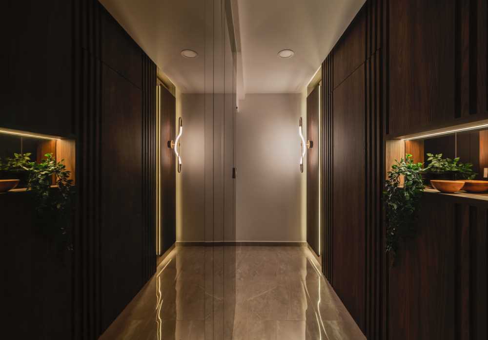 Modern Entryway with Mirror and Shoe Cabinets