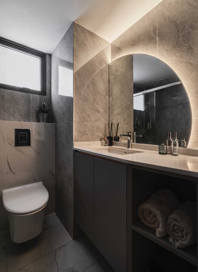 Modern Bathroom with Mirror and Bathroom Mirrors