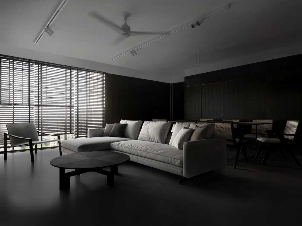 Minimalist Living Room with Sofa and Coffee Table