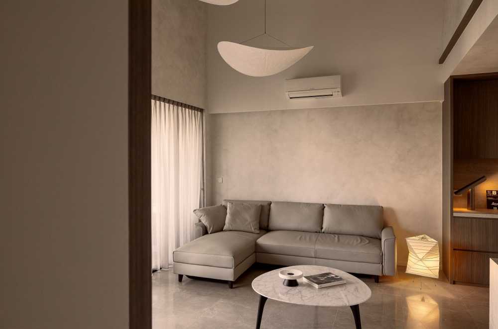 Modern Living Room with Downlights and Sofa