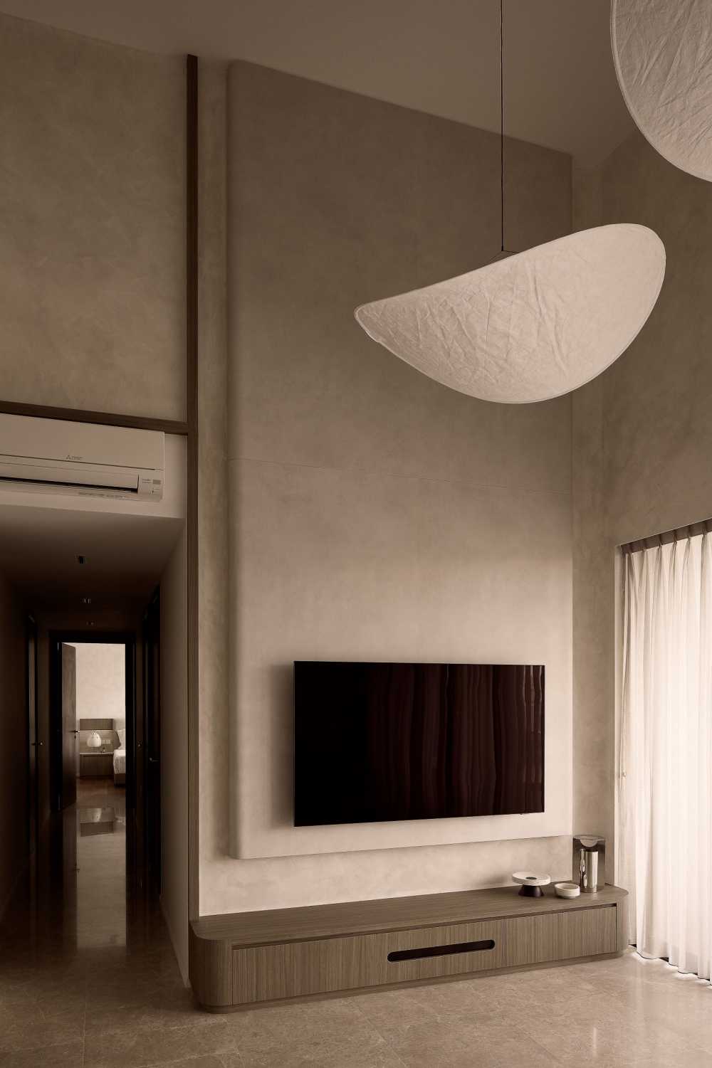 Modern Living Room with TV Console and TV