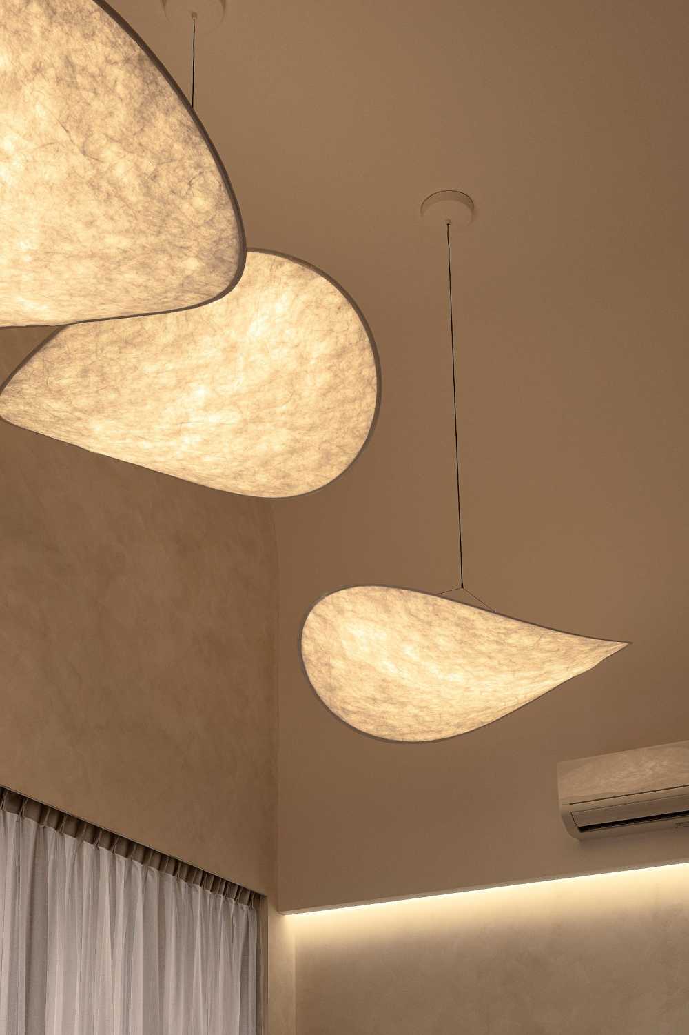 Modern Living Room with Drop Light and Ceiling Light