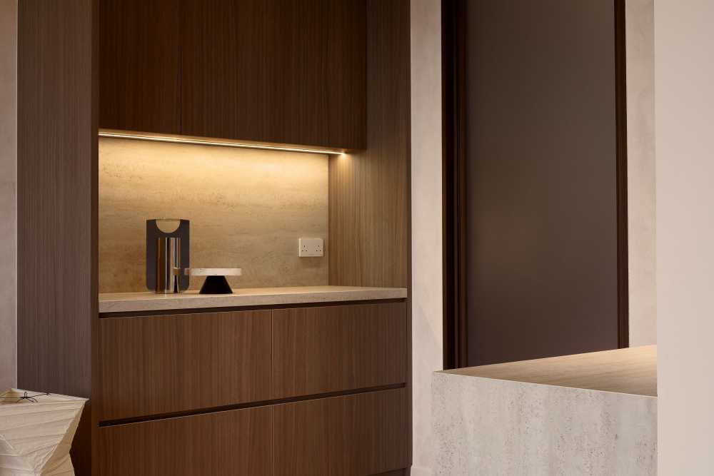 Modern Entryway with Storage Cabinets and Doors