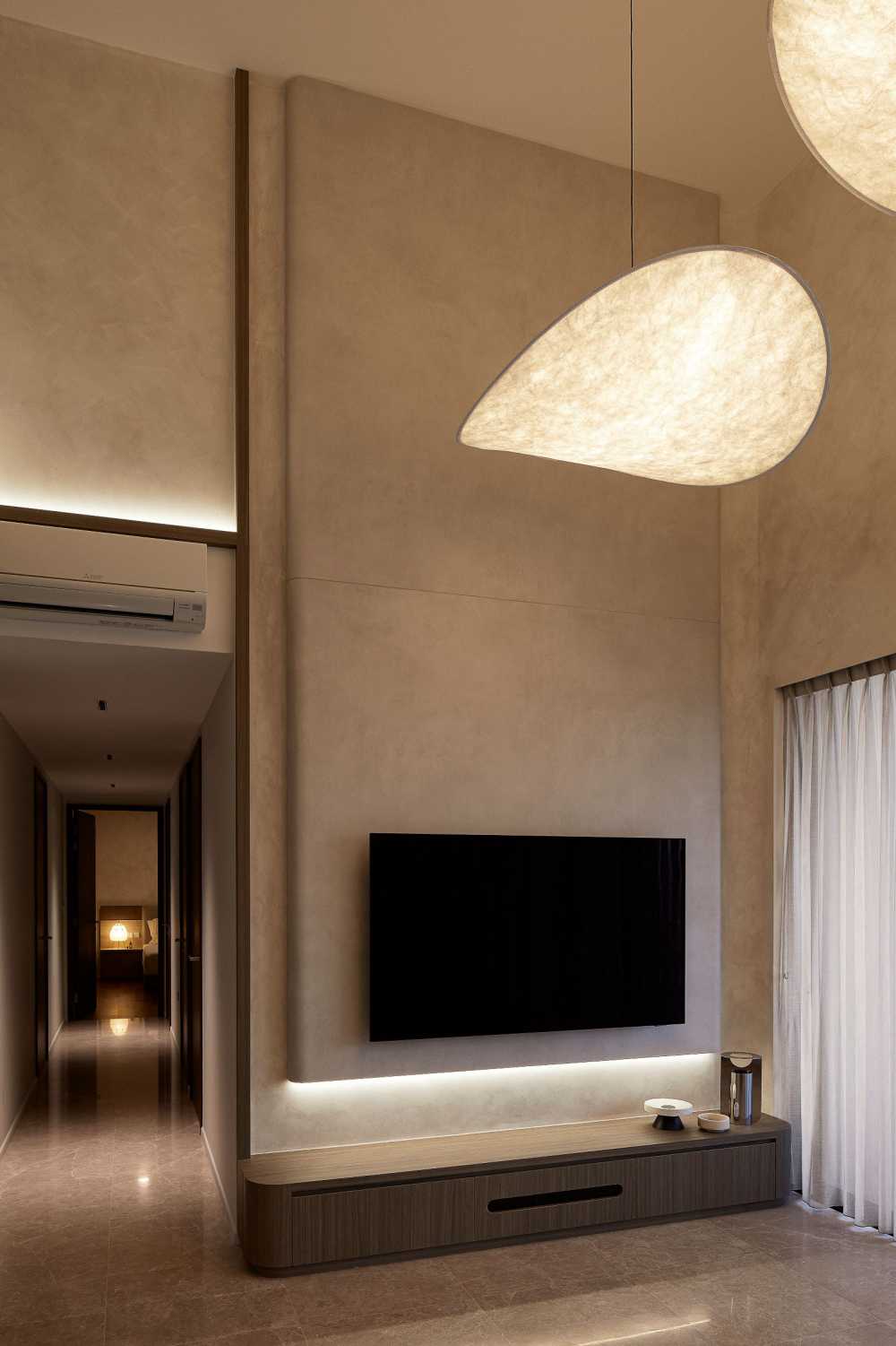 Modern Living Room with TV Console and TV
