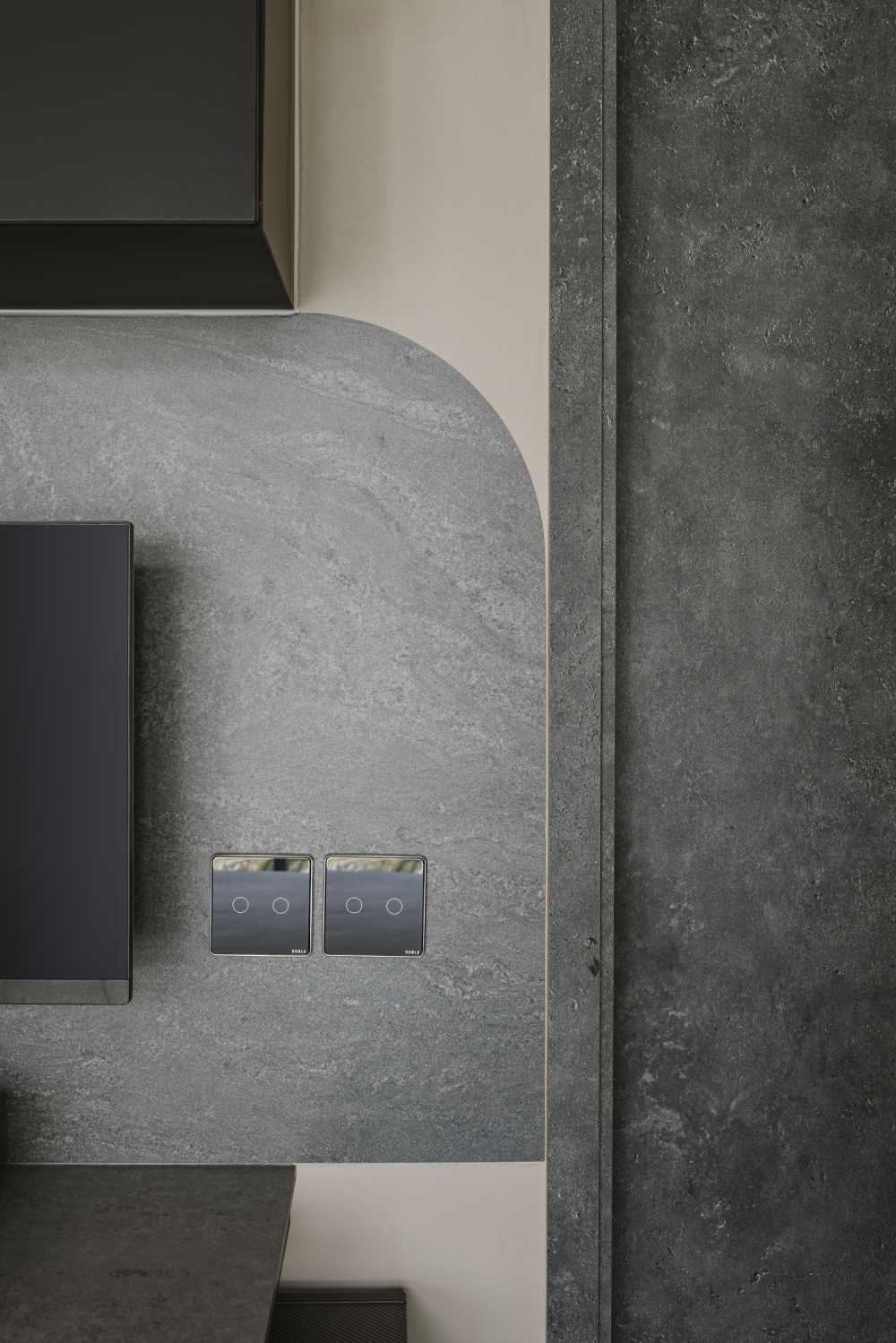 Modern Bedroom with Feature Wall and Computer