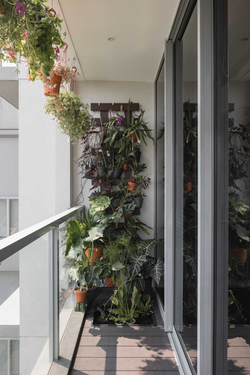 Modern Balcony with Flooring and Doors