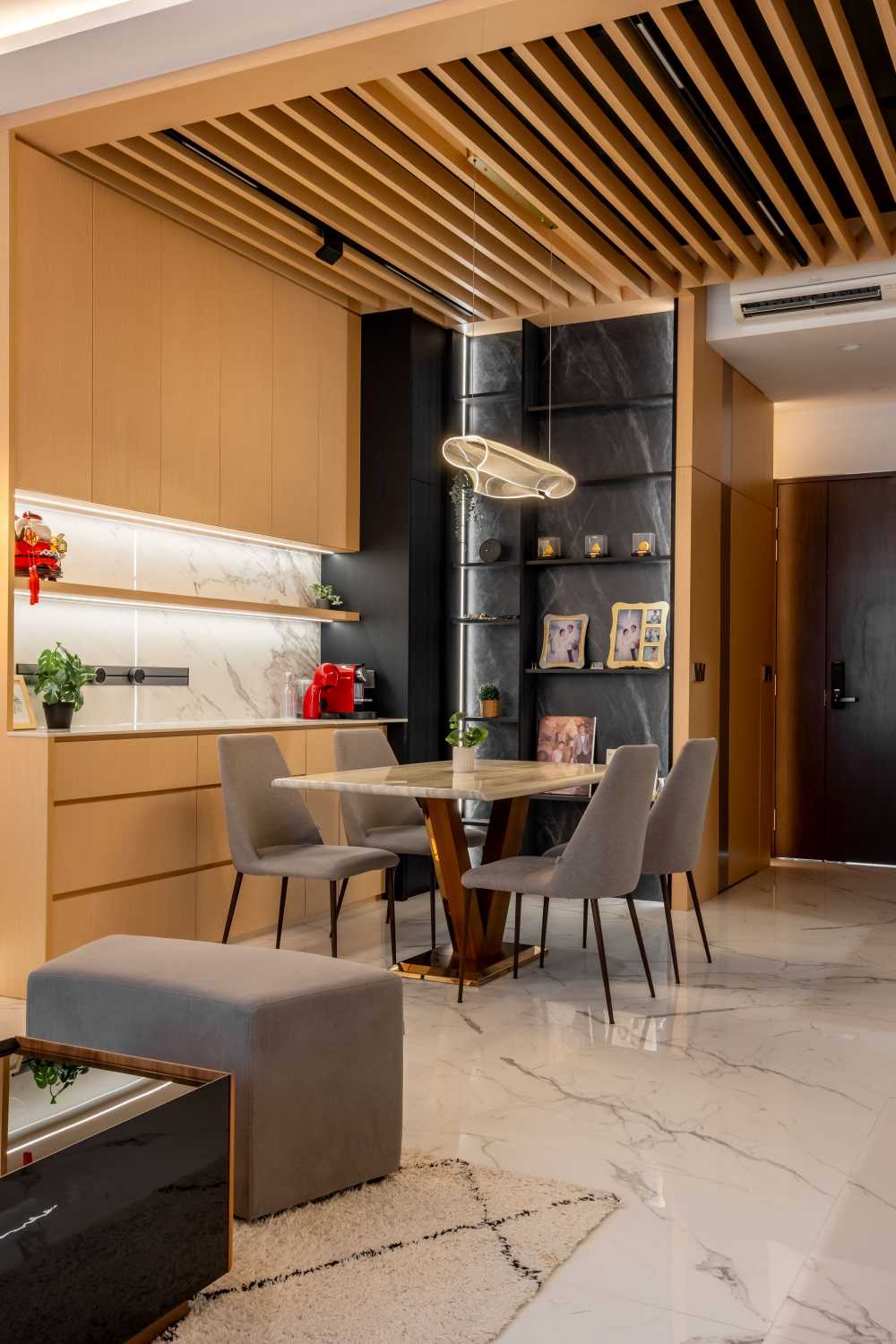 Contemporary Living Room with TV Console and Sofa