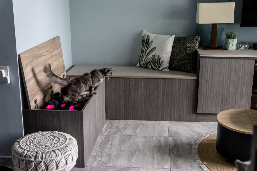 Contemporary Living Room with Settee and Homogeneous Tiles