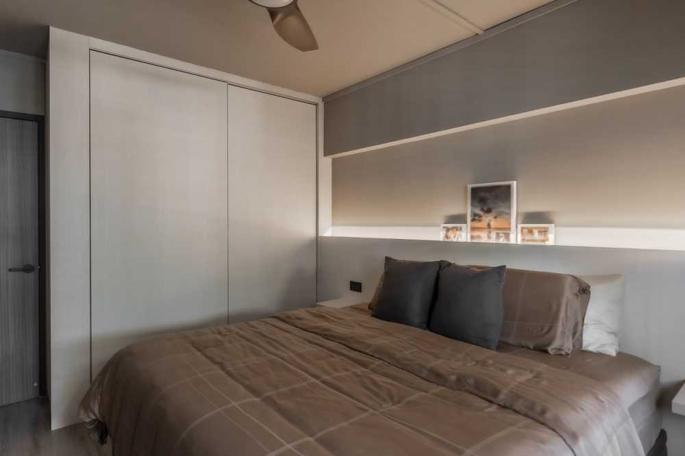 Modern Bedroom with Cove Lighting and Wardrobe