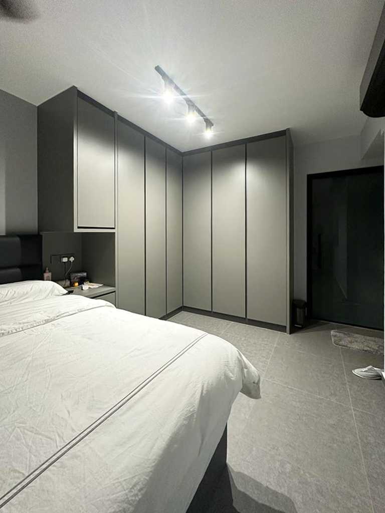 Scandinavian Bedroom with Wardrobe and Sliding Wardrobe