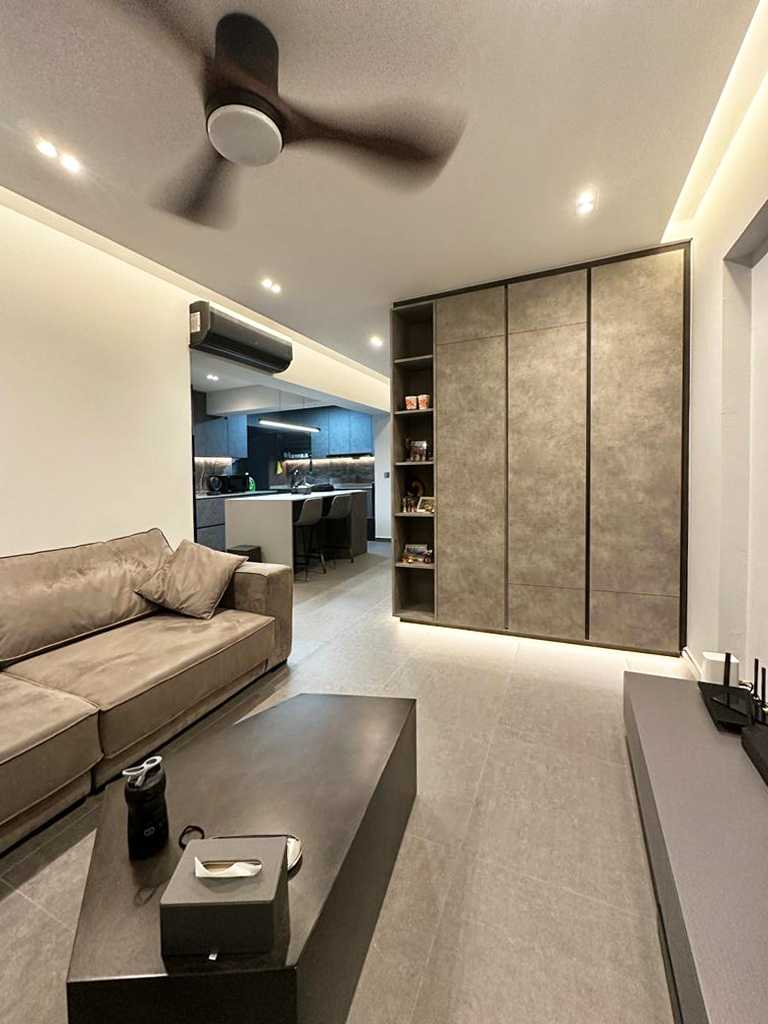Scandinavian Living Room with Sofa and TV