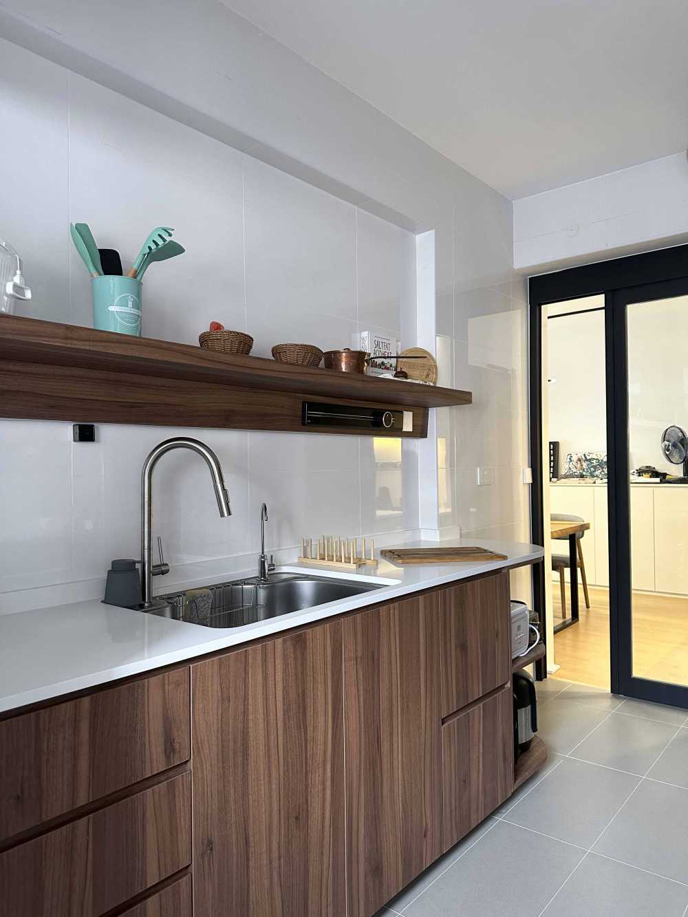 Scandinavian Kitchen with Kitchen Window and Kitchen Island