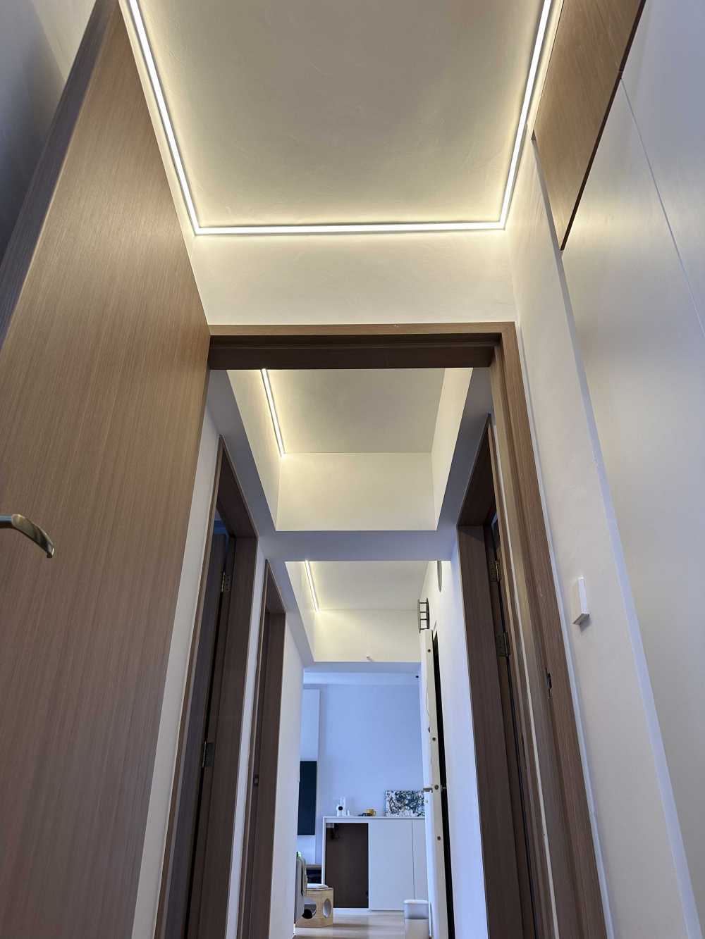 Scandinavian Bedroom with Ceiling Light and Wardrobe