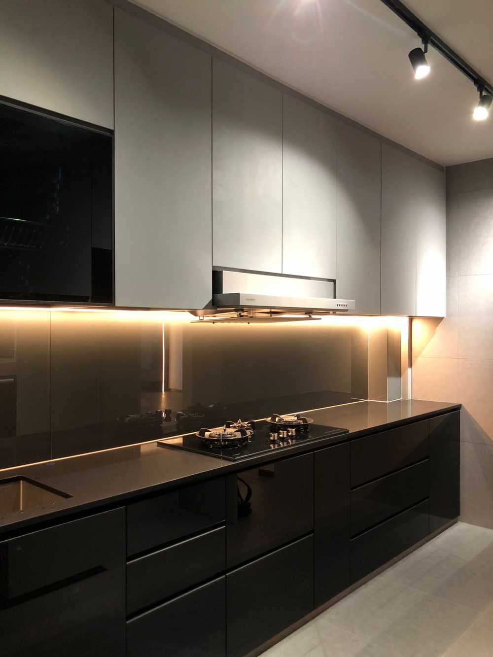 Scandinavian Kitchen with Vinyl Flooring and Granite Floor