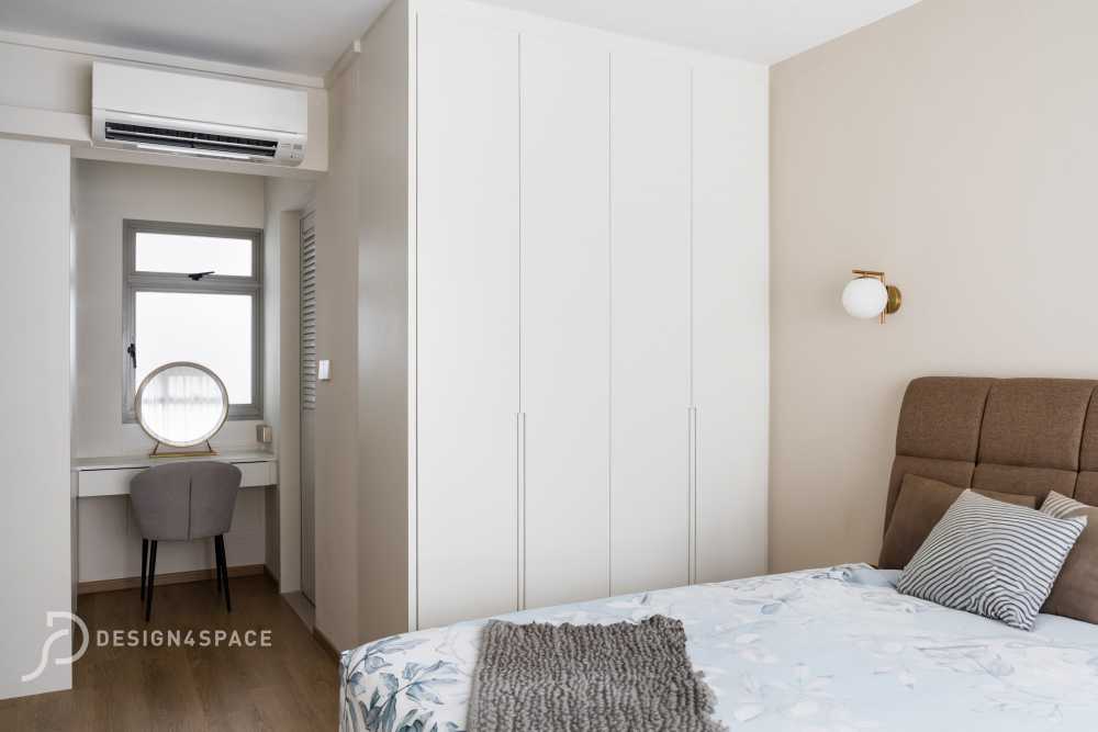 Modern Bedroom with Flooring and Bed