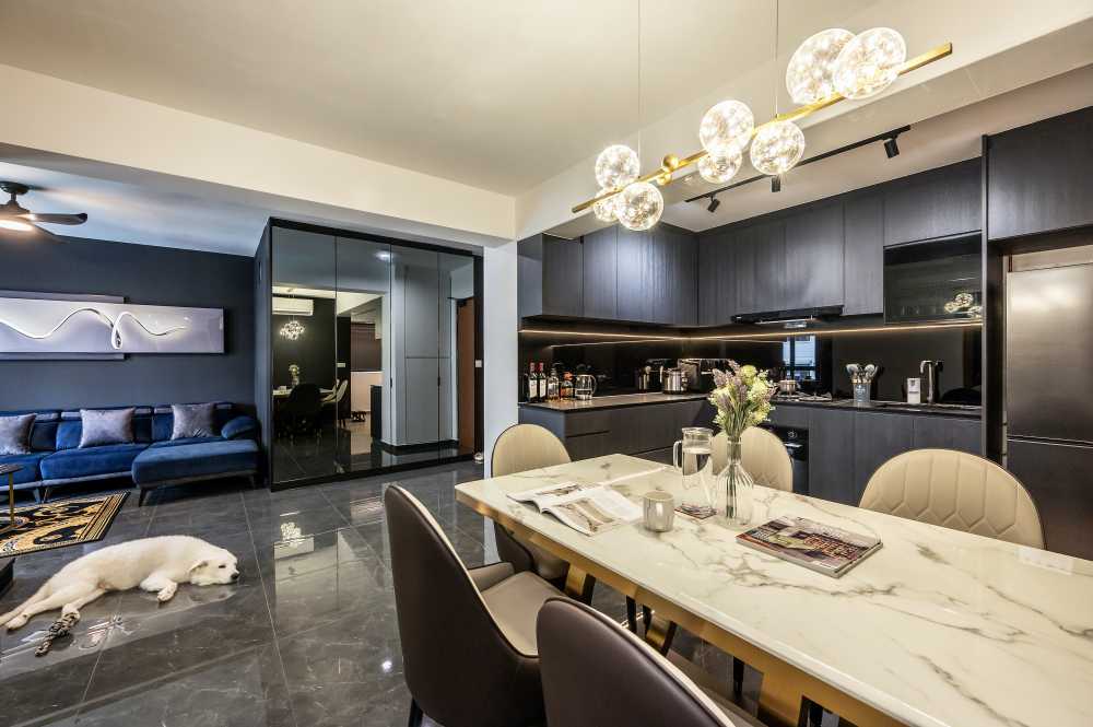 Eclectic Dining Room with Dining Table and Dining Chairs