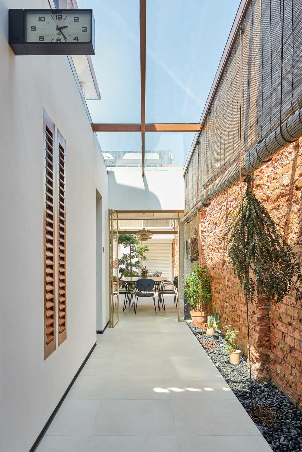 Eclectic Hallway with Dining Table and Dining Chairs