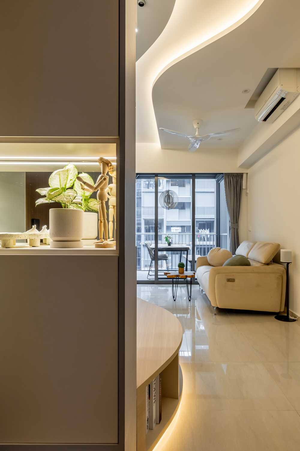 Modern Entryway with Mirror and Small Storage