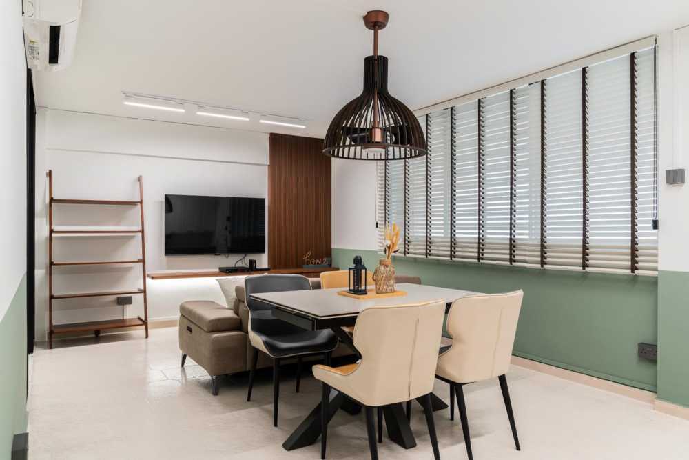 Modern Living Room with Vinyl Flooring and TV Console
