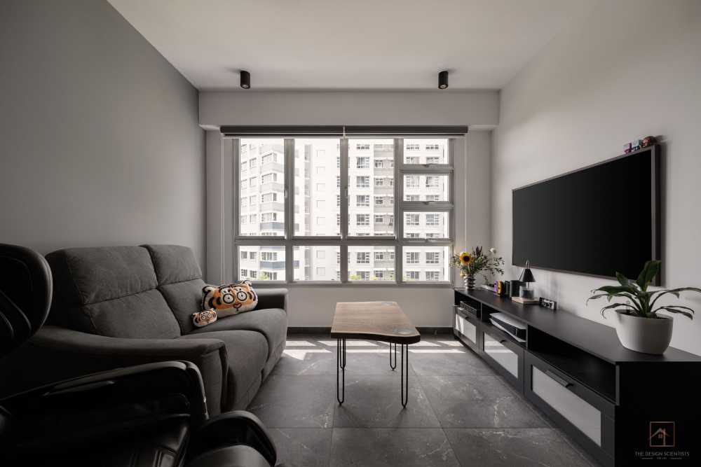Contemporary Living Room with Settee and TV Console