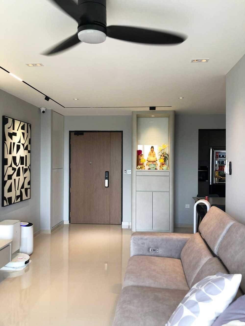 Scandinavian Living Room with Feature Wall and Sofa