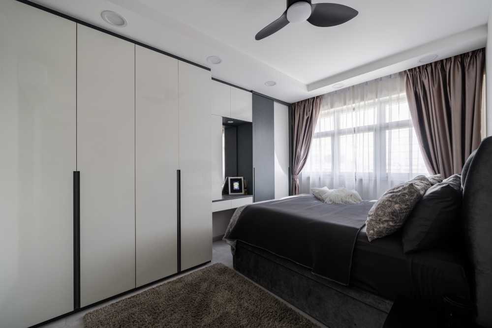 Modern Bedroom with Built-in Bed and Bedside Table