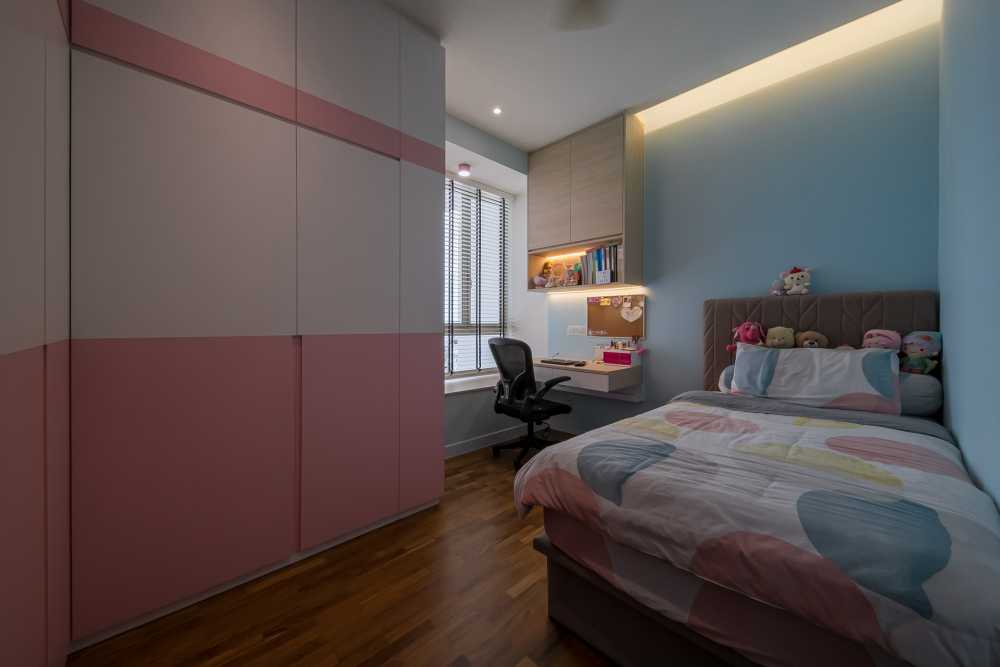Modern Kids Room with Bookshelf and Children's Storage