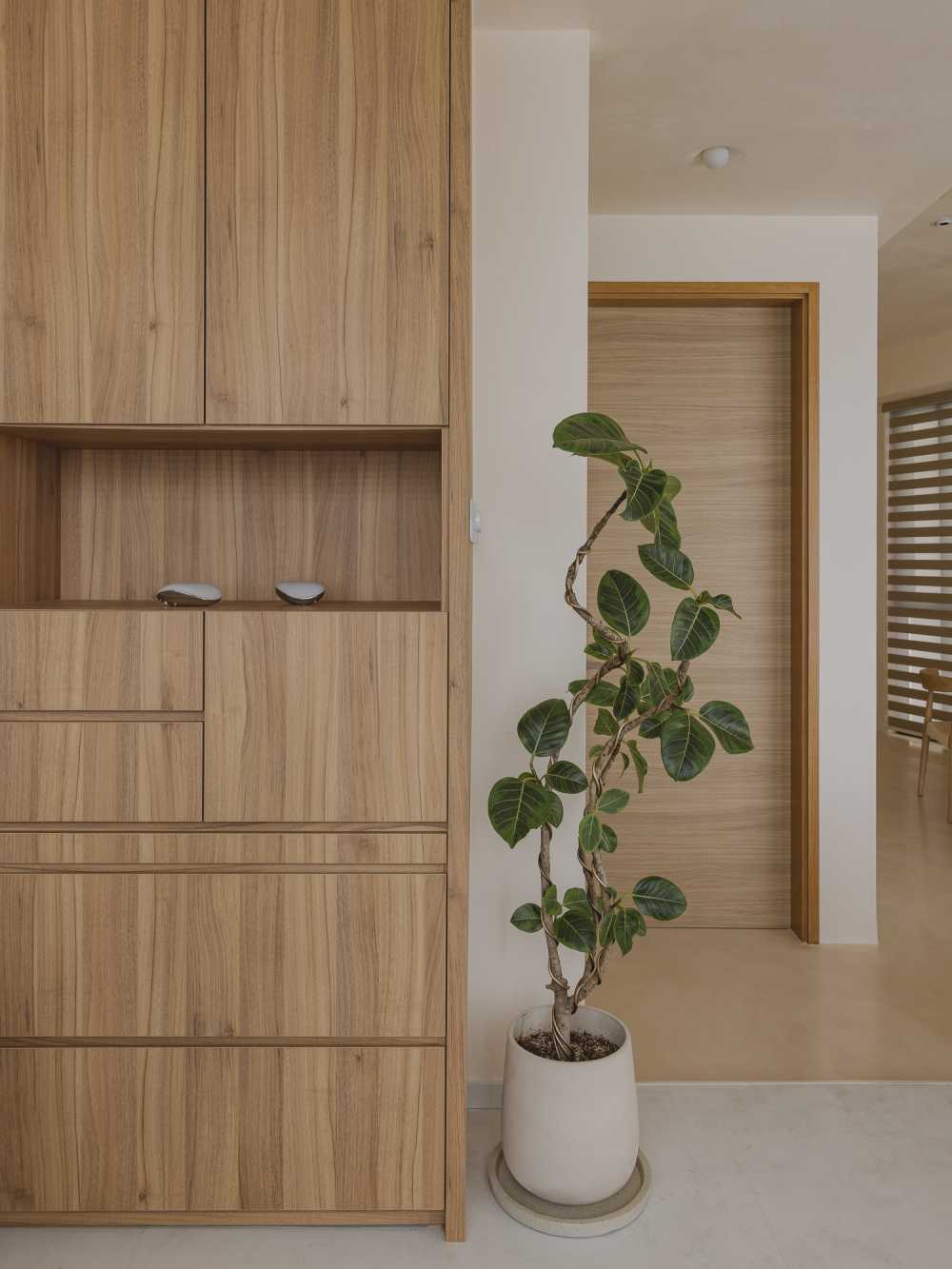 Contemporary Home Office with Storage Cabinets and Drawer Units