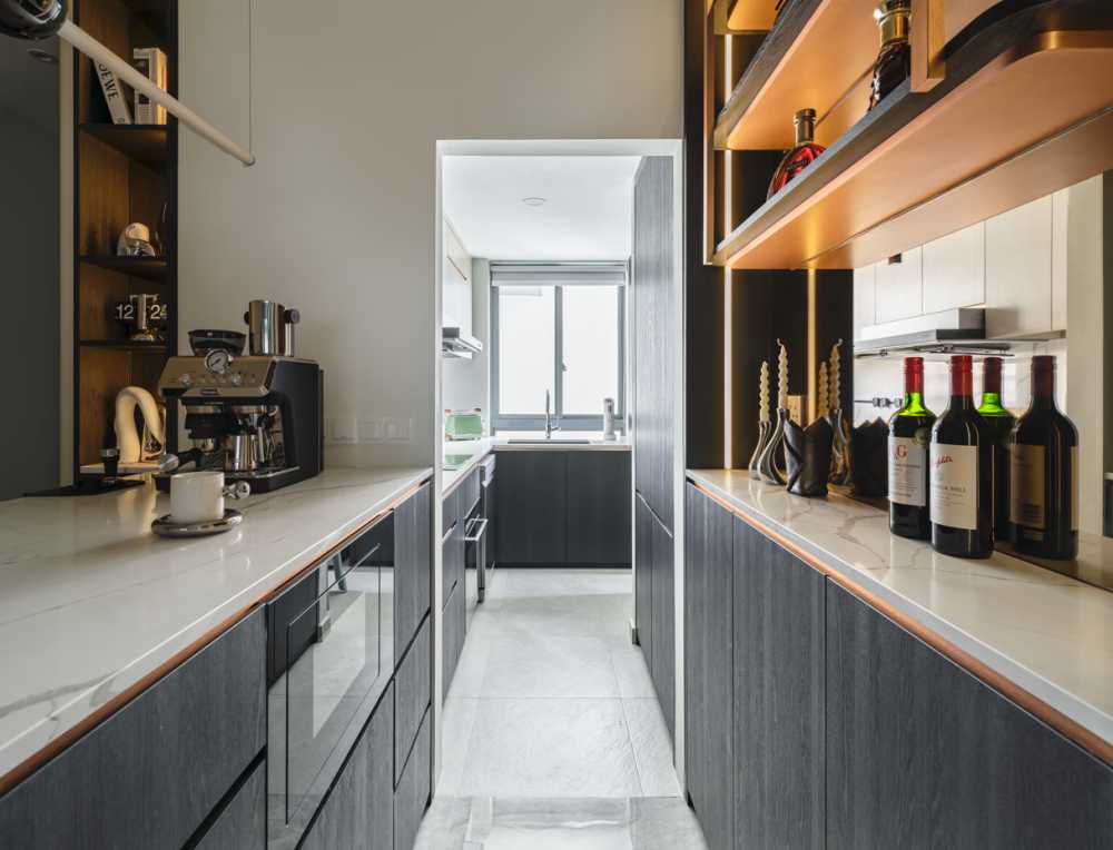 Contemporary Kitchen with Kitchen Accessories and Kitchen Cabinets
