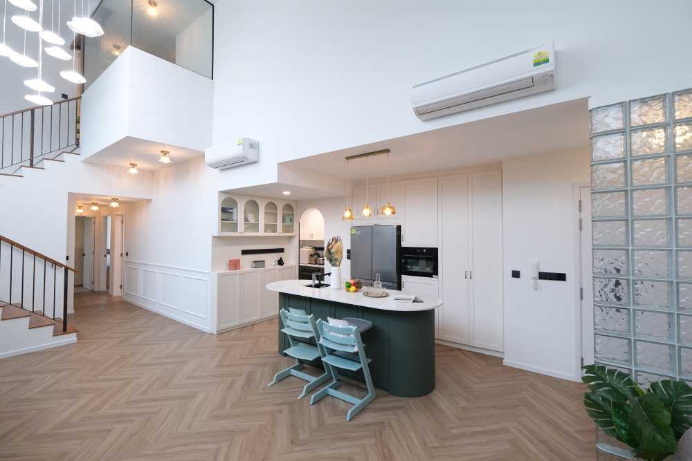 Modern Pantry with Kitchen Island and Kitchen Accessories
