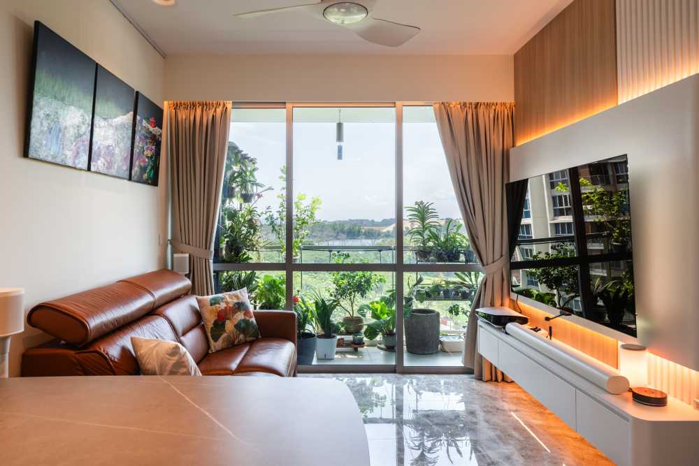 Minimalist Living Room with TV Console and Sofa