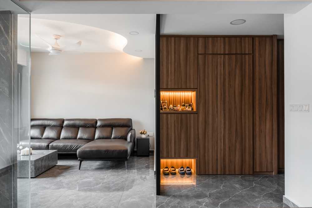 Modern Living Room with TV Console and Feature Wall