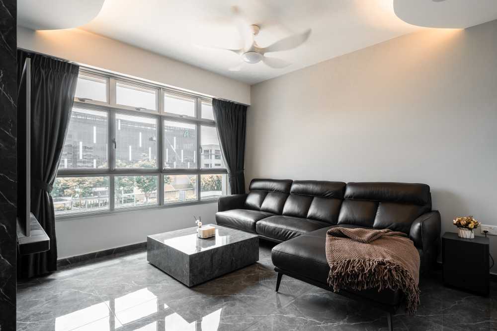 Modern Living Room with Feature Wall and Sofa