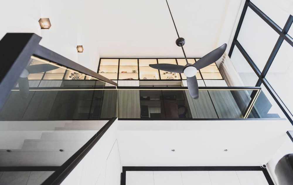 Modern Mezzanine with Loft and Bedside Table