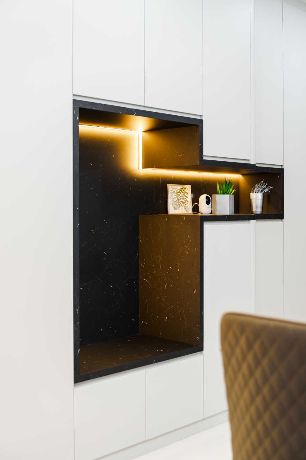 Contemporary Entryway with Mirror and Seating Bench