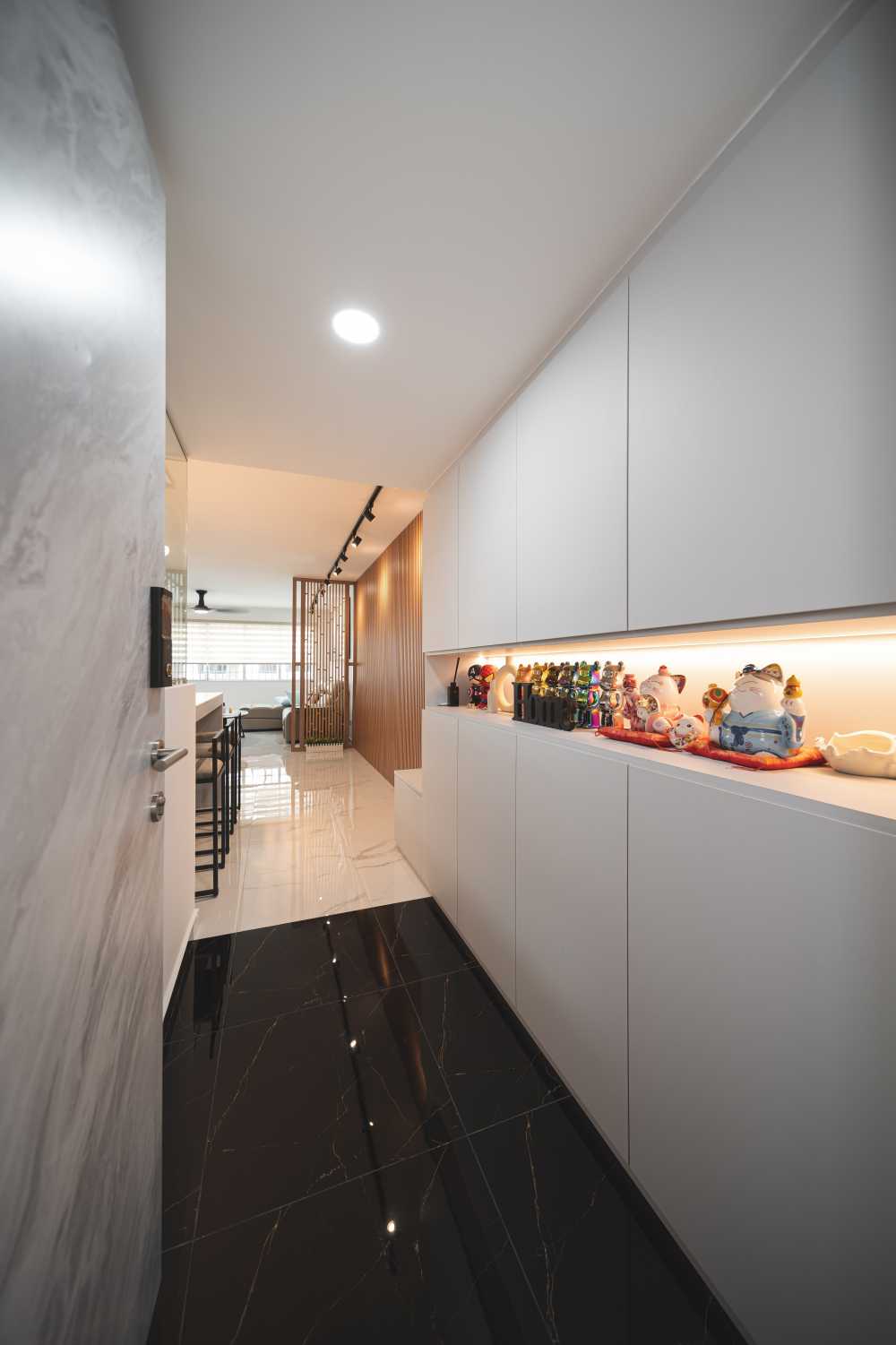 Modern Foyer with Artwork and Console Table