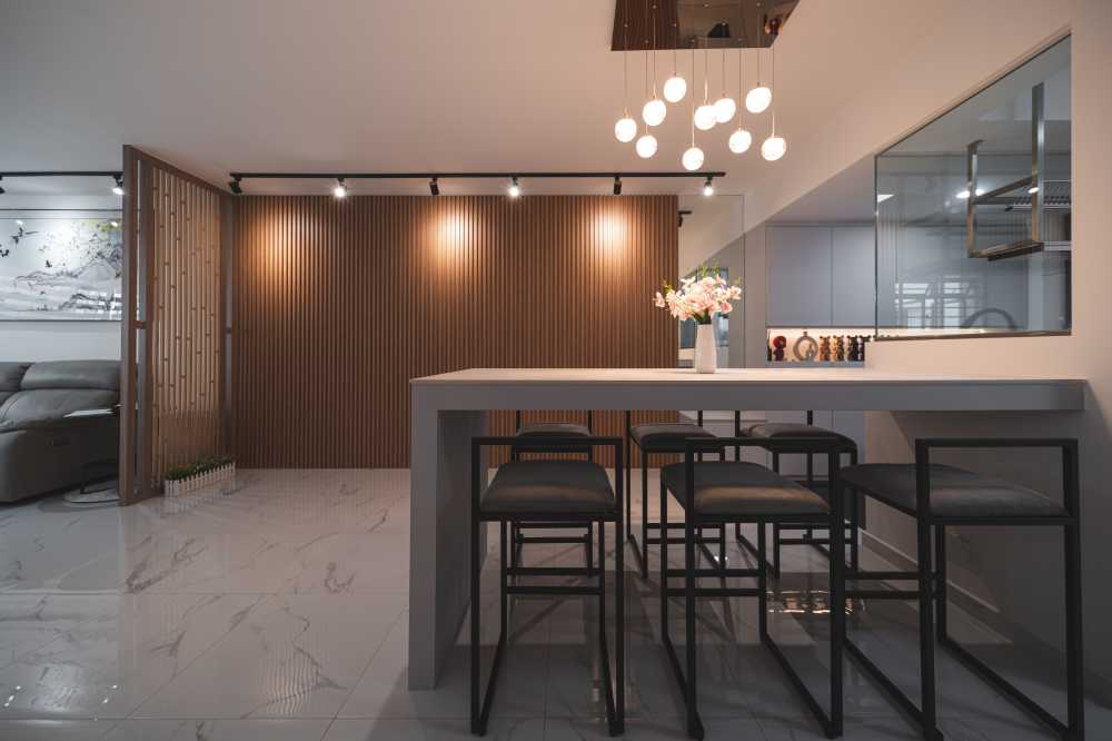 Modern Living Room with Settee and Countertop