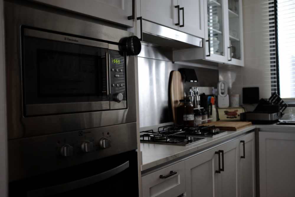 Industrial Kitchen with Countertop and Homogeneous Tiles