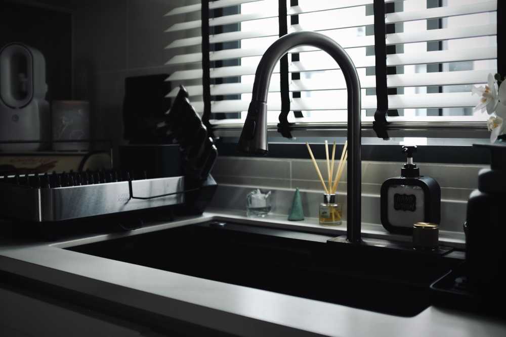 Industrial Kitchen with Countertop and Kitchen Window