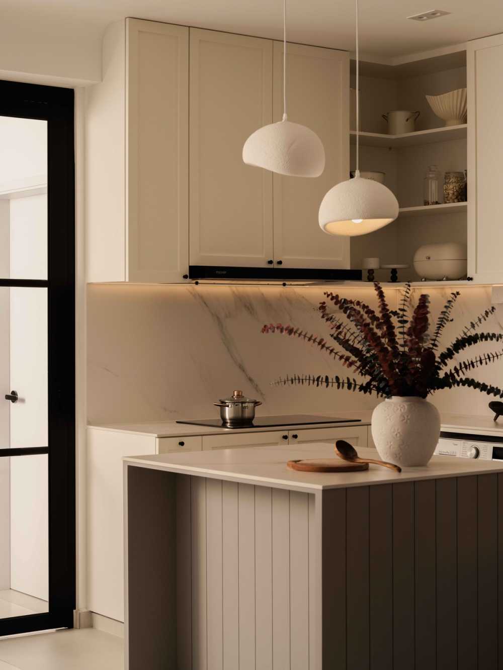 Minimalist Kitchen with Countertop and Cupboard