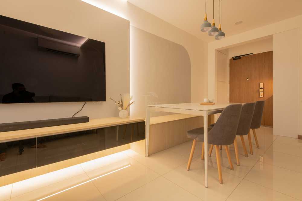 Modern Foyer with Settee and TV Console