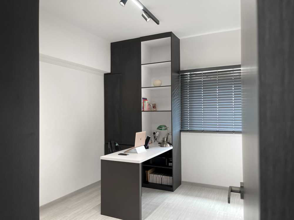 Modern Study with Bookshelf and Desk