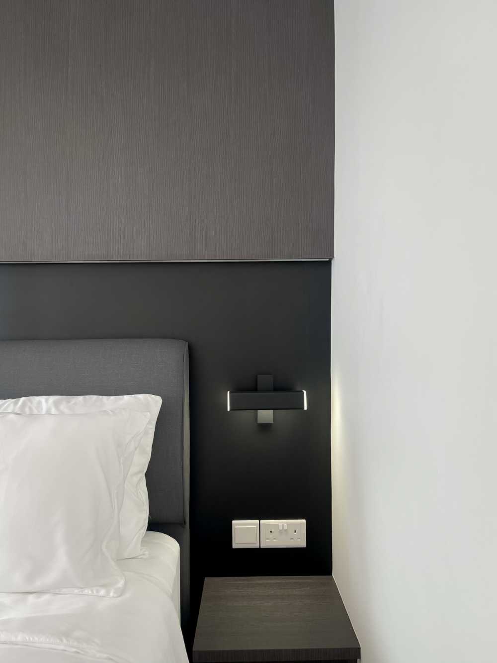 Modern Bedroom with Platform Bed and Wardrobe