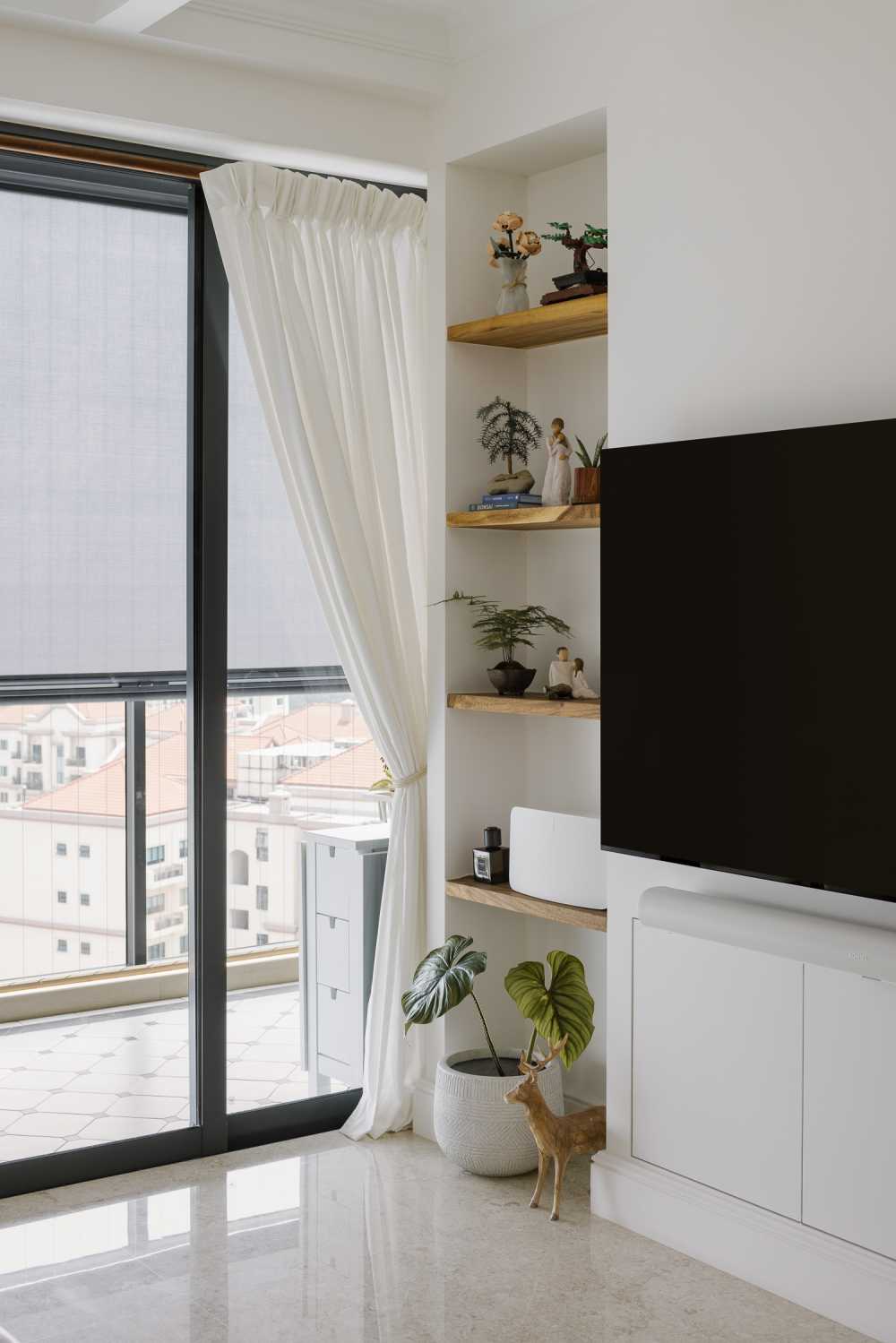 Modern Living Room with TV Console and Feature Wall