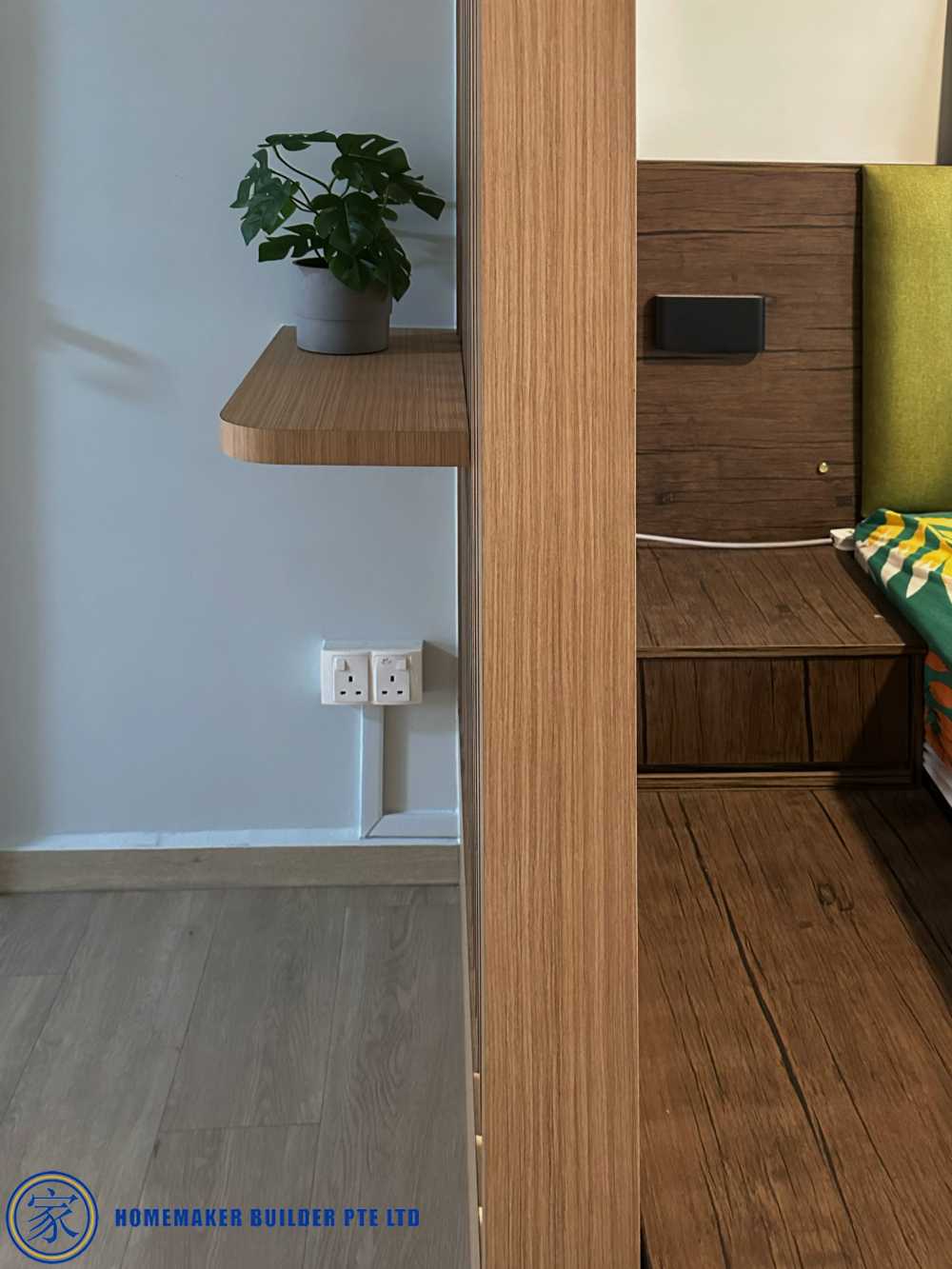 Contemporary Bedroom with Platform Bed and Panelling