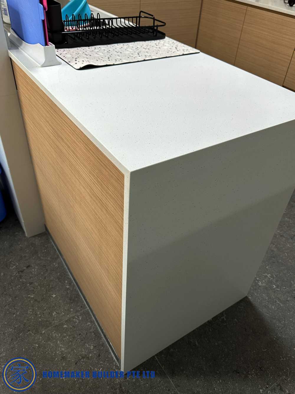 Contemporary Kitchen with Countertop and Homogeneous Tiles