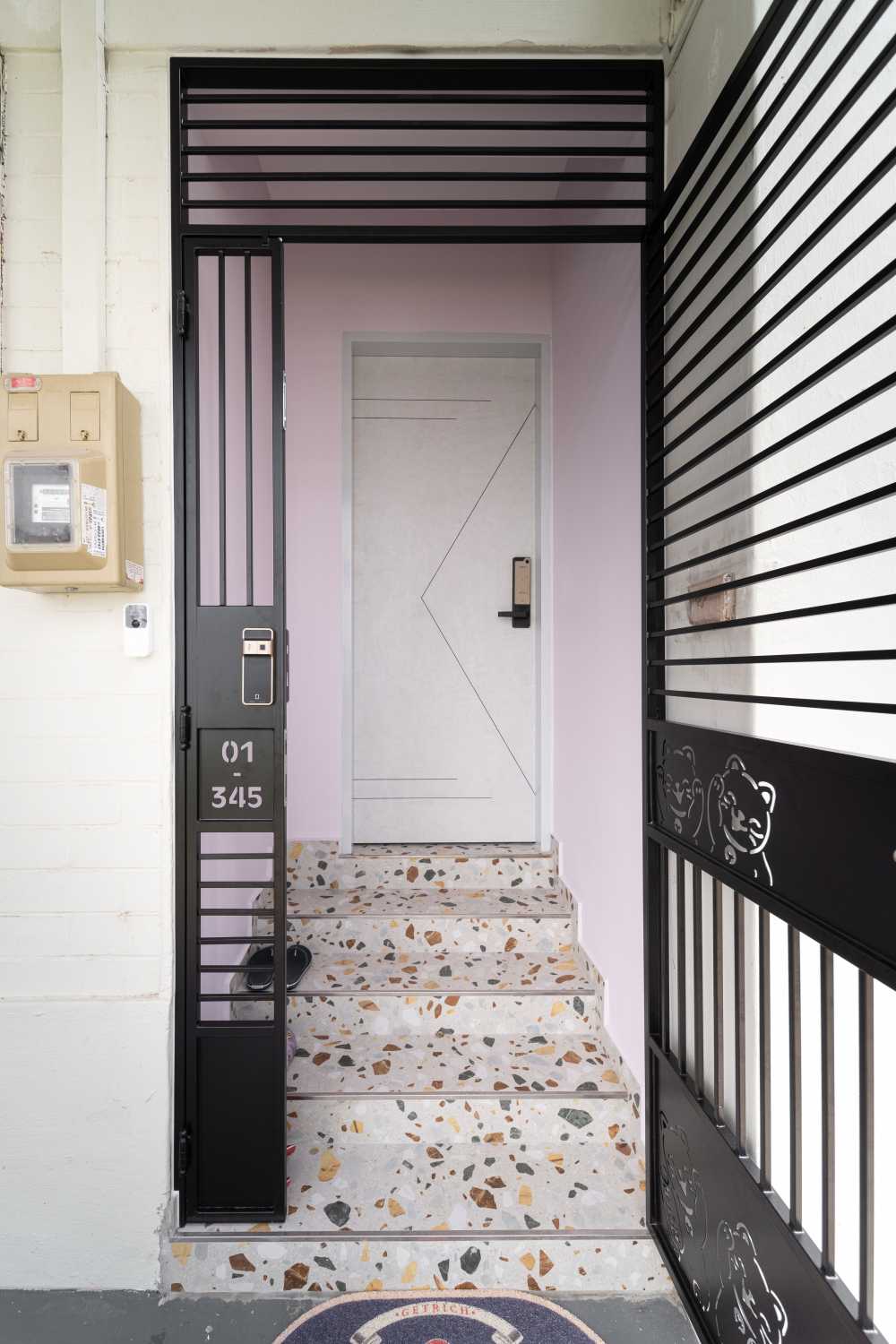 Modern Foyer with Artwork and Console Table