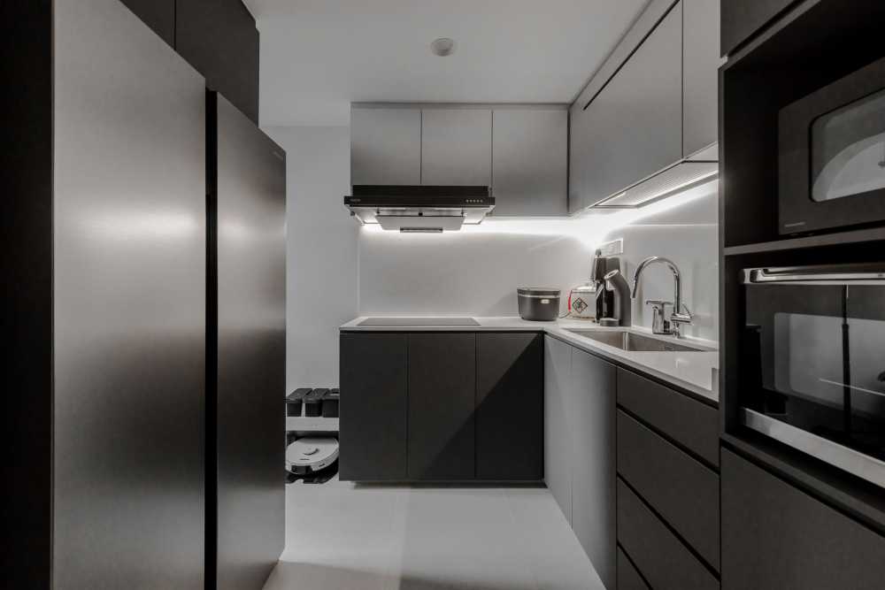 Minimalist Kitchen with Countertop and Kitchen Accessories