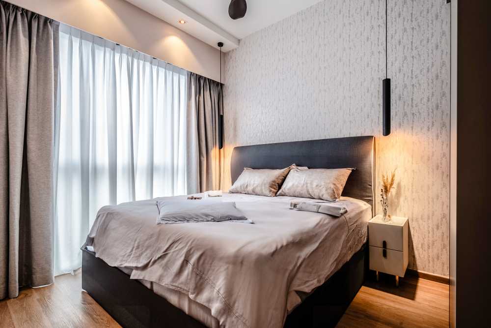 Contemporary Bedroom with Ceiling Light and Wardrobe