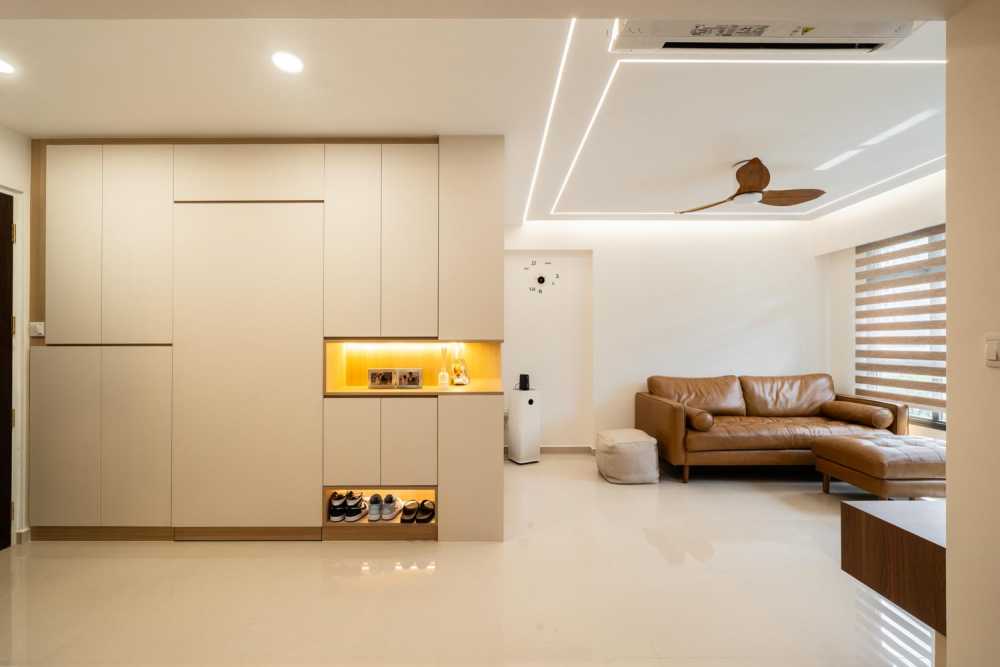Scandinavian Living Room with TV Console and Sofa